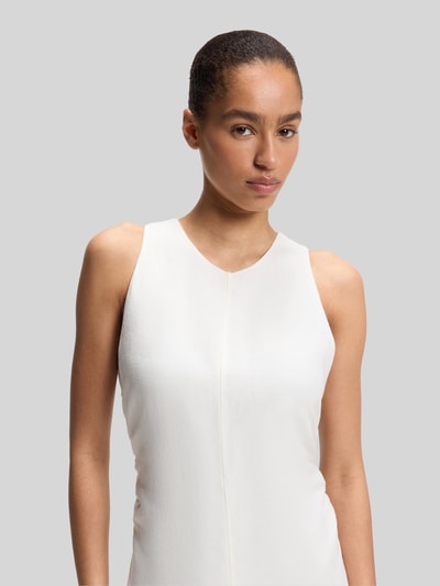 BOSS Orange A-Linien Midikleid aus Leinen-Viskose-Mix Modell 'DELINNA' Offwhite 3