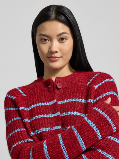 VERO MODA Kurtka z dzianiny o kroju regular fit z dodatkiem wełny model ‘AWESOME SHINE’ Bordowy 3
