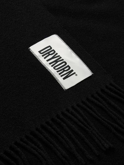 Drykorn Schal aus Wolle mit Label-Patch Modell 'GAZE' Black 2