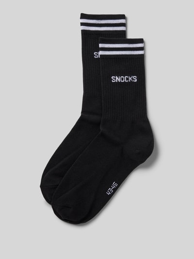 SNOCKS Socken mit Label-Stitching Modell 'Retro' Black 1