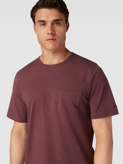 Colours & Sons T-shirt met borstzak, model 'SLUB YARN' Donkerbruin - 3