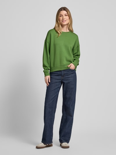 MSCH Copenhagen Sweatshirt met ronde hals, model 'Ima' Grasgroen - 1