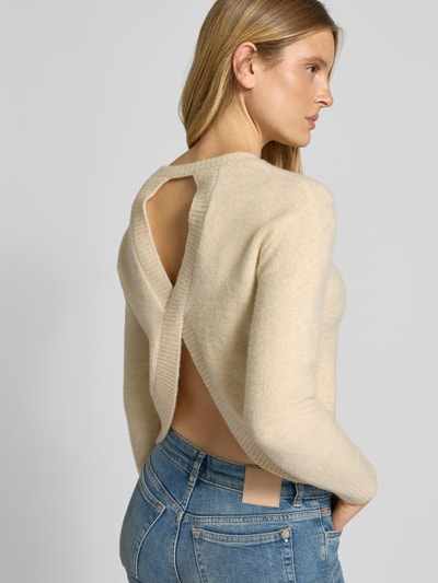 SUNCOO PARIS Strickpullover mit Rundhalsausschnitt Modell 'PLAMEDI' Ecru 3