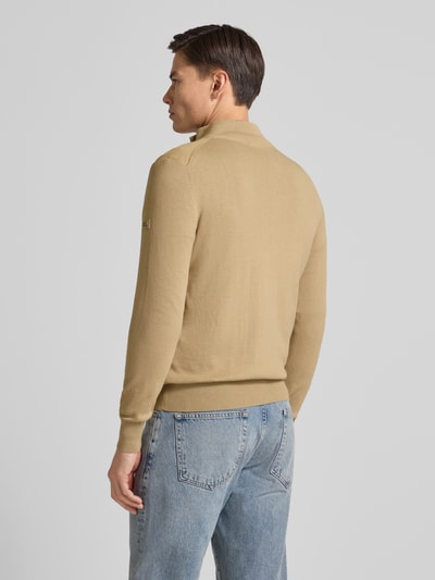 bugatti Strickjacke mit Stehkragen und Steppnähten Ecru 5