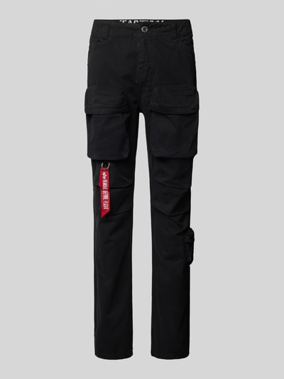 Alpha Industries Spodnie cargo o kroju regular fit ze szlufkami na pasek model ‘Tactical Pant’ Czarny 3