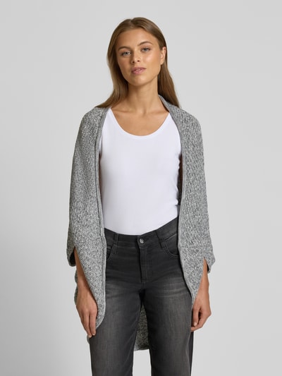 OPUS Poncho mit gerippten Abschlüssen Modell 'Amaryllis' Hellgrau 4