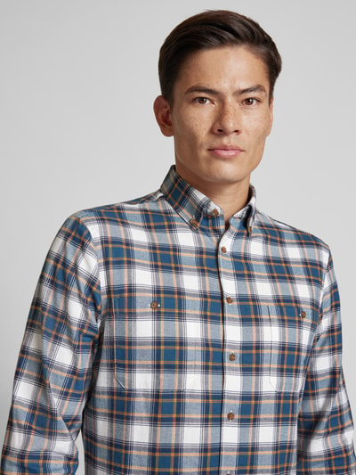 Christian Berg Men Freizeithemd mit Button-Down-Kragen Petrol 3