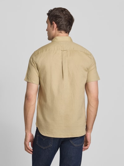 Tommy Hilfiger Regular fit vrijetijdsoverhemd van een mix van katoen en linnen Beige - 5