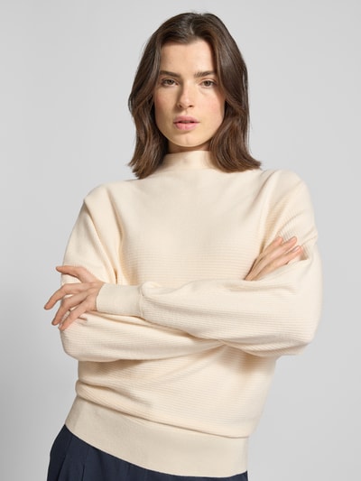 zero Gebreide pullover van viscosemix met opstaande kraag Offwhite - 3