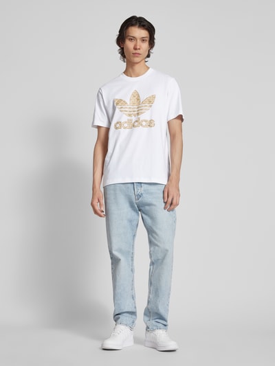 adidas Originals T-shirt z nadrukiem z logo Biały 1