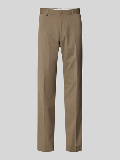 Produktfoto, Regular Fit Anzughose mit Viskose-Anteil von s.Oliver BLACK LABEL in Optik: Unifarben, Melange, Bügelfalten, Gürtelschlaufen, Materialverarbeitung: Chambray
