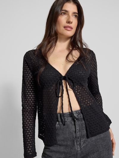 Vila Strickjacke mit V-Ausschnitt Modell 'MIRO' Black 3