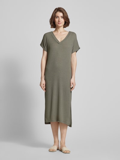 Soyaconcept Strickkleid aus Viskose-Mix Modell 'Delia' Khaki 4