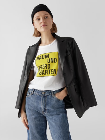 BAUM & PFERDGARTEN T-Shirt mit Label-Print Hellgelb 3