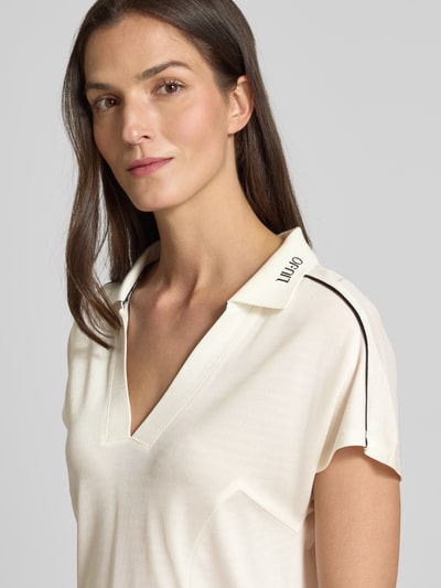 Liu Jo Sport Regular Fit Poloshirt mit Label-Schriftzug Offwhite 3
