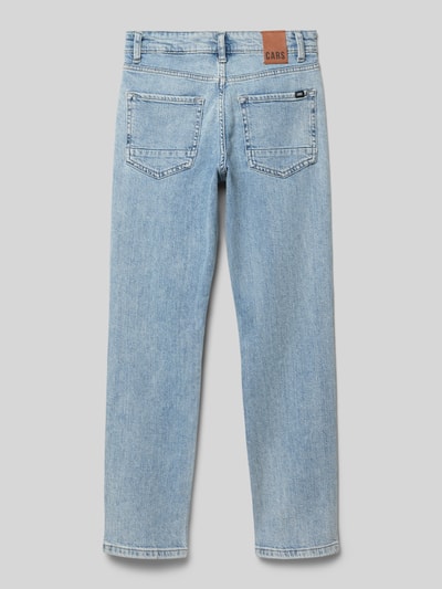 Productfoto, Straight Fit Jeans met logo-patch model 'Porter' van CARS JEANS, katoenmix, 5-pocketmodel, lichte denimkleur, maat 140, binnenbeenlengte 67 cm, bandwijdte 33 cm.