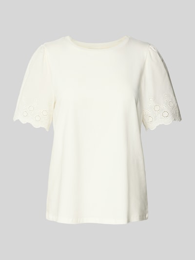 Vila T-Shirt mit Lochstickerei Modell 'CELIANA' Weiss 2