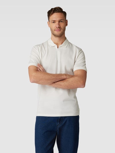 CINQUE Poloshirt mit kurzem Reißverschluss Modell 'Quentin' Weiss 4