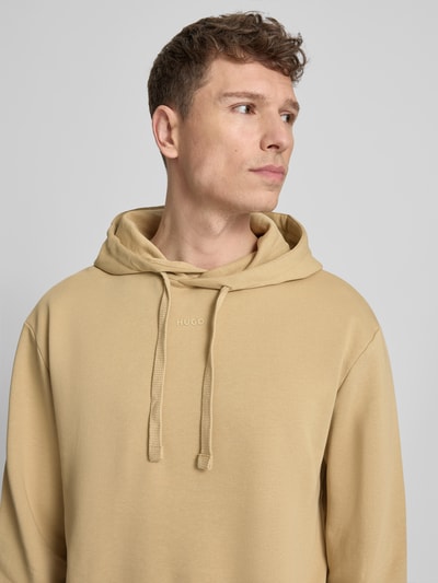 HUGO relaxed fit hoodie van puur katoen model 'DAPO' Zand - 3