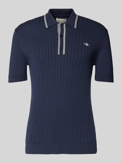 Gant Slim Fit Poloshirt mit Label-Stitching Marine 2