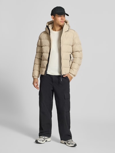 Superdry Gewatteerd jack met labelstitching en capuchon Offwhite - 1