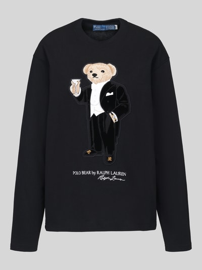 Polo Ralph Lauren Langarmshirt mit besticktem Bärenmotiv Black 2