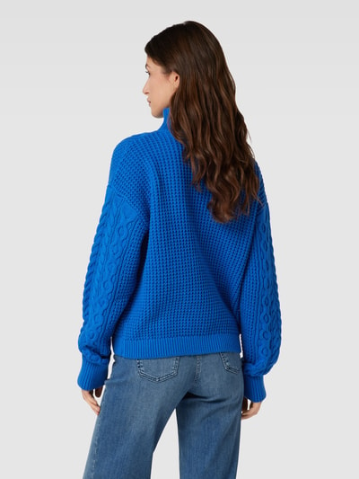 Jake*s Casual Strickpullover mit Zopfmuster Royal 5