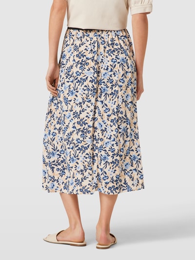 Saint Tropez Midirok met all-over bloemenmotief, model 'Inka' Ecru - 5