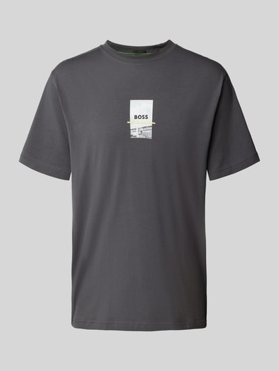 BOSS Green Regular Fit T-Shirt aus Baumwoll-Mix Dunkelgrau 2
