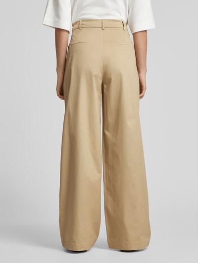 Jake*s Collection Wide Leg Bundfaltenhose mit Gürtelschlaufen Sand 5