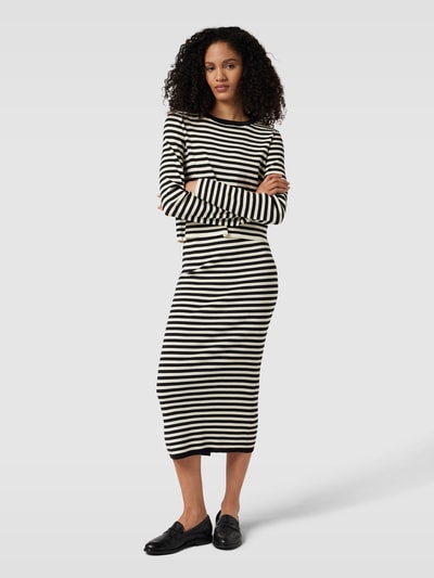 Jake*s Collection Midirok met streepmotief Zwart - 1