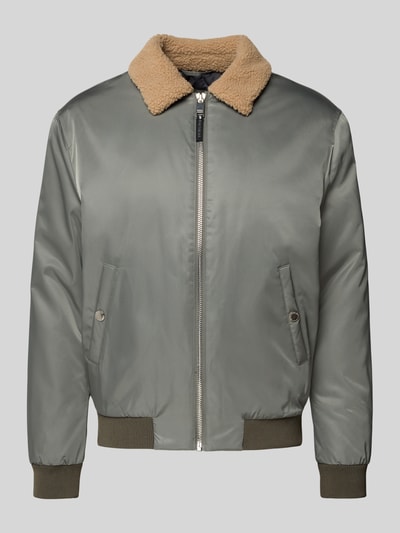 MCNEAL Regular fit jack met platte kraag Rietgroen - 2