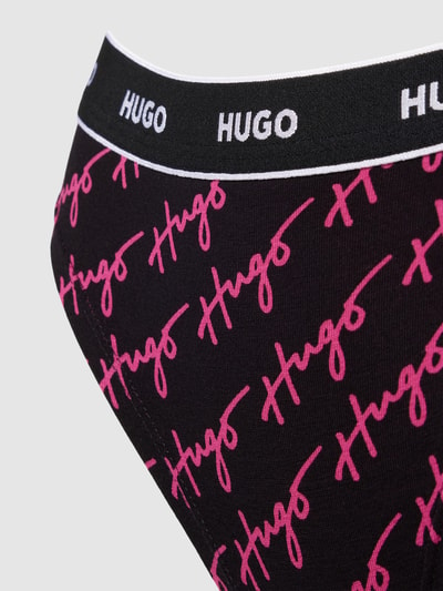 HUGO Stringi z elastycznym pasem z logo w zestawie 3 szt. Czarny 2