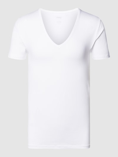 Mey Slim Fit T-Shirt mit V-Ausschnitt Weiss 2