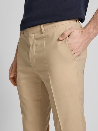 HUGO Slim Fit Anzughose mit Bundfalten Modell 'Hesten232X' Beige 3