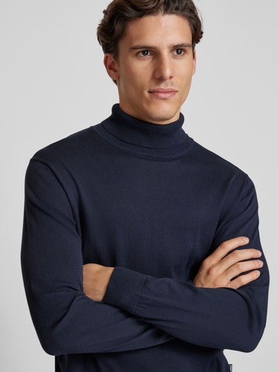 Armedangels Gebreide pullover met coltrui, model 'GAARDO' Donkerblauw - 3