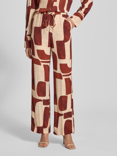 Mango Wide Leg Stoffhose mit Tunnelzug Modell 'PARISI' Rostrot 4