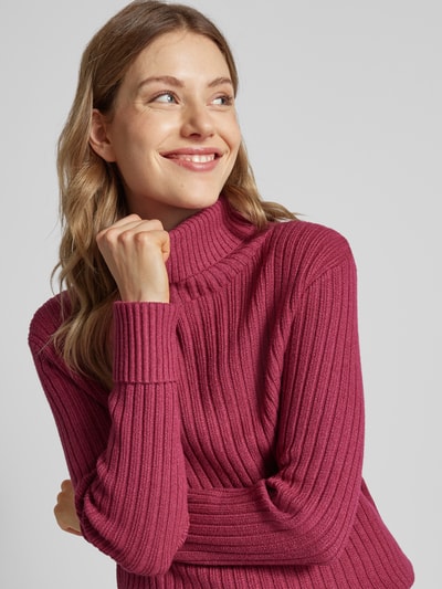 Christian Berg Woman Strickpullover mit Rollkragen Fuchsia Melange 3