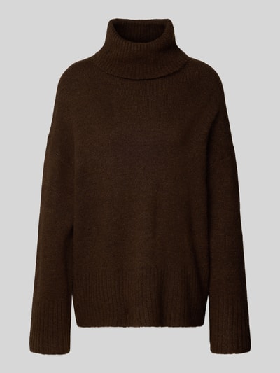 Gina Tricot Sweter z dzianiny o kroju oversized z golfem Średniobrązowy 2