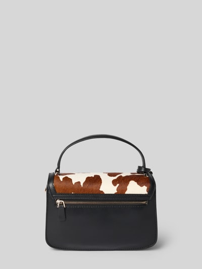 Produktfoto, Crossbody Bag aus echtem Rindsleder Modell 'Audrey' von GUESS mit Animal-Optik, Reißverschluss und Magnetverschluss, schwarz-braun