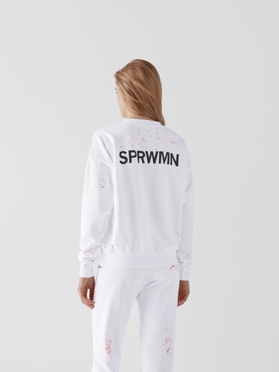 SPRWMN Sweatshirt mit Brand-Schriftzug Weiß 5