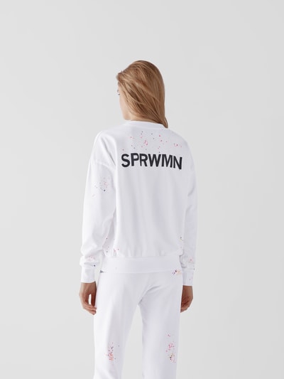 SPRWMN Sweatshirt mit Brand-Schriftzug Weiss 5