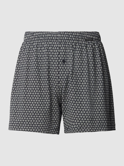 Schiesser Boxershort met labelapplicatie, model 'Interlock' Donkerblauw - 2