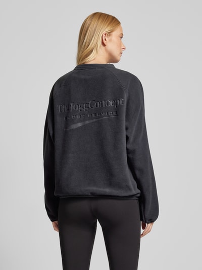 TheJoggConcept Sweatshirt mit geripptem Rundhalsausschnitt Modell 'CLAY' Anthrazit 5