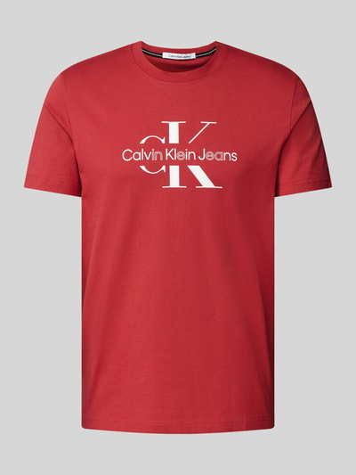 Calvin Klein Jeans T-shirt met logoprint Donkerrood - 2