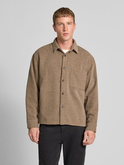 REVIEW Regular fit vrijetijdsoverhemd met structuurmotief Beige - 4