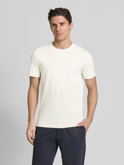 s.Oliver RED LABEL Regular Fit T-Shirt aus reiner Baumwolle mit gummiertem Label Print Sand 4