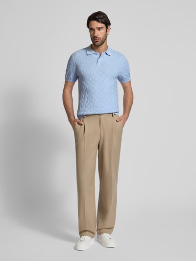 MCNEAL Regular Fit Strickpolo mit Knopfleiste Hellblau 1