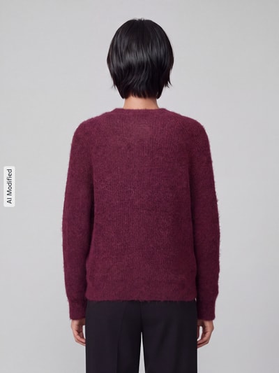 Selected Relaxed Fit Strickjacke aus Woll-Mix Modell 'LULU' Bordeaux 5
