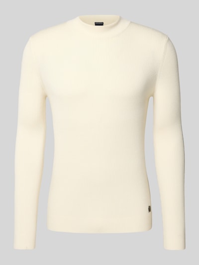 JOOP! Collection Strickpullover mit gerippten Abschlüssen Modell 'Donteo' Beige 2